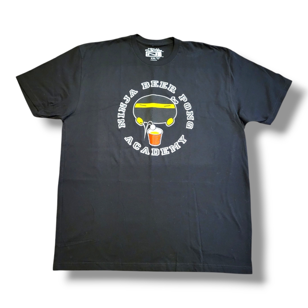 New "Ninja Beer Pong‎ Academy" Graphic Tee Men's Size XXL, Veteran Owned Company